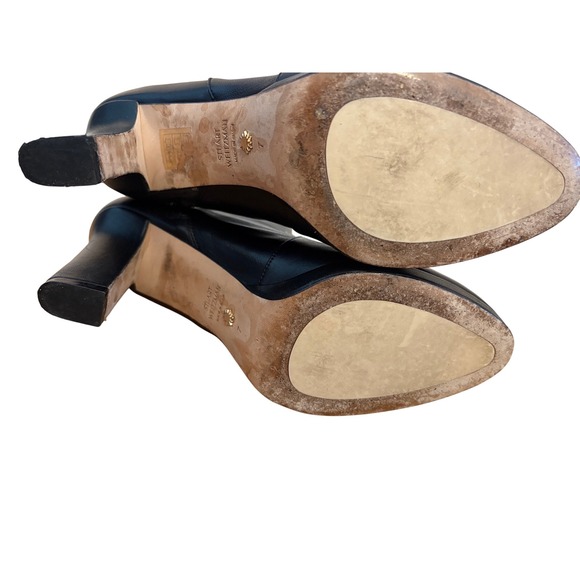 Stuart Weitzman Rosalind 90 Black Nappa Leather Ankle Boots 7 - Picture 8 of 13